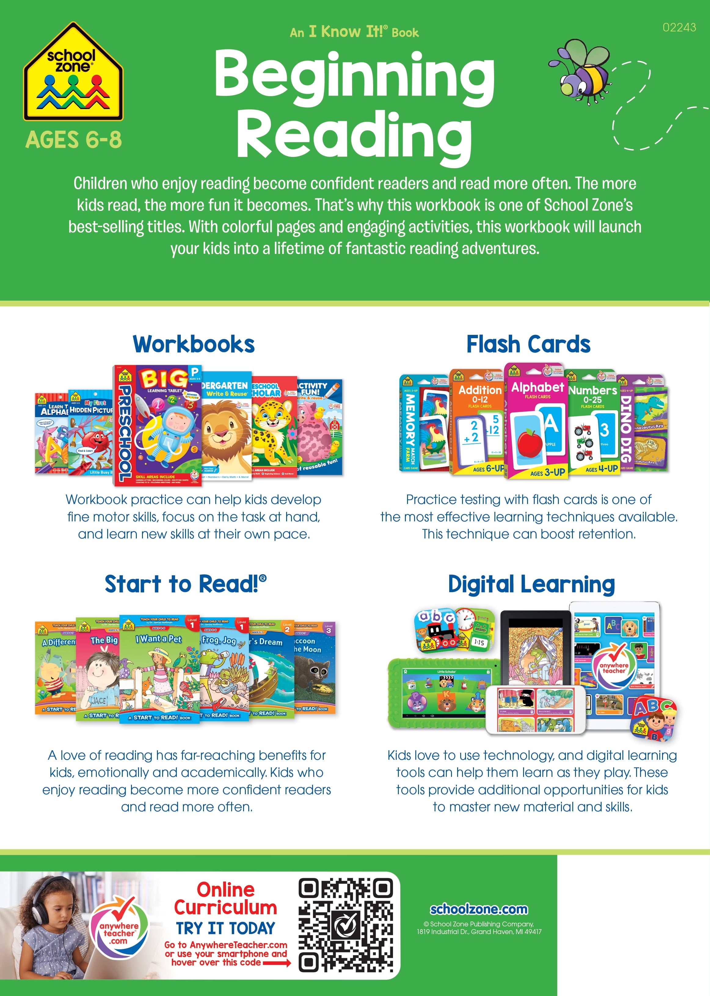 School Zone Beginning Reading Workbook