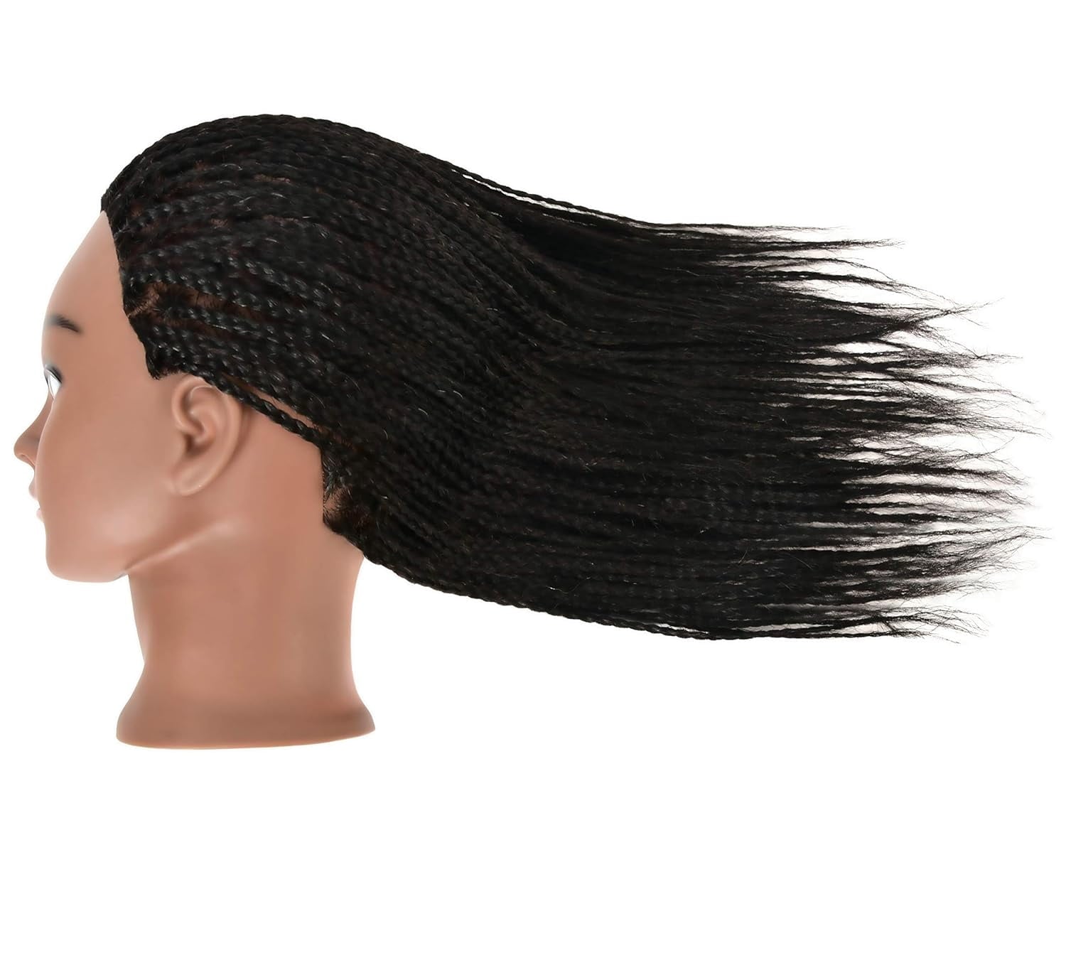 RYHAIR African American Mannequin Head 100% Human Hair for Practice Br