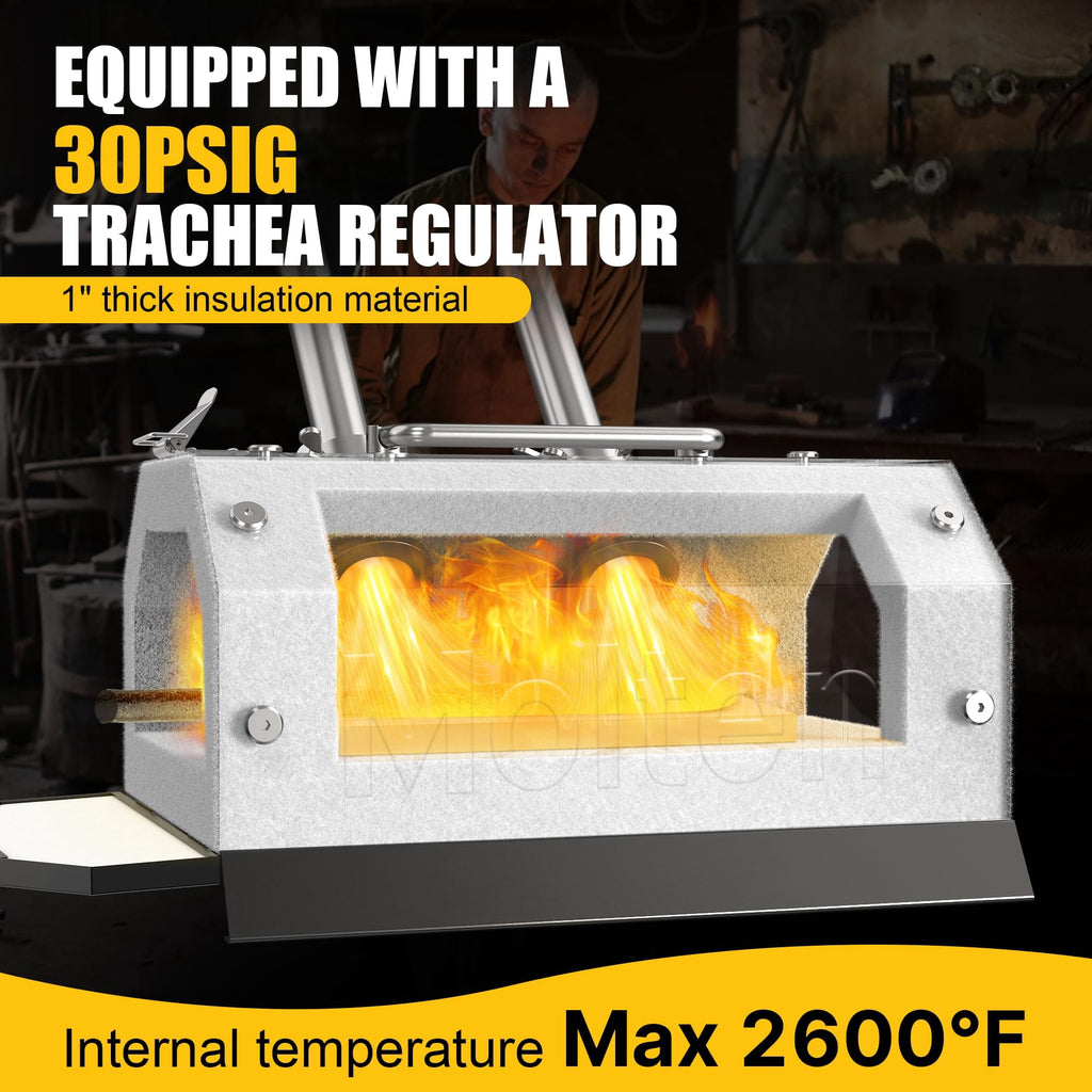 MMasters Double Burner Propane Forge for Knife Making, Blacksmithing,