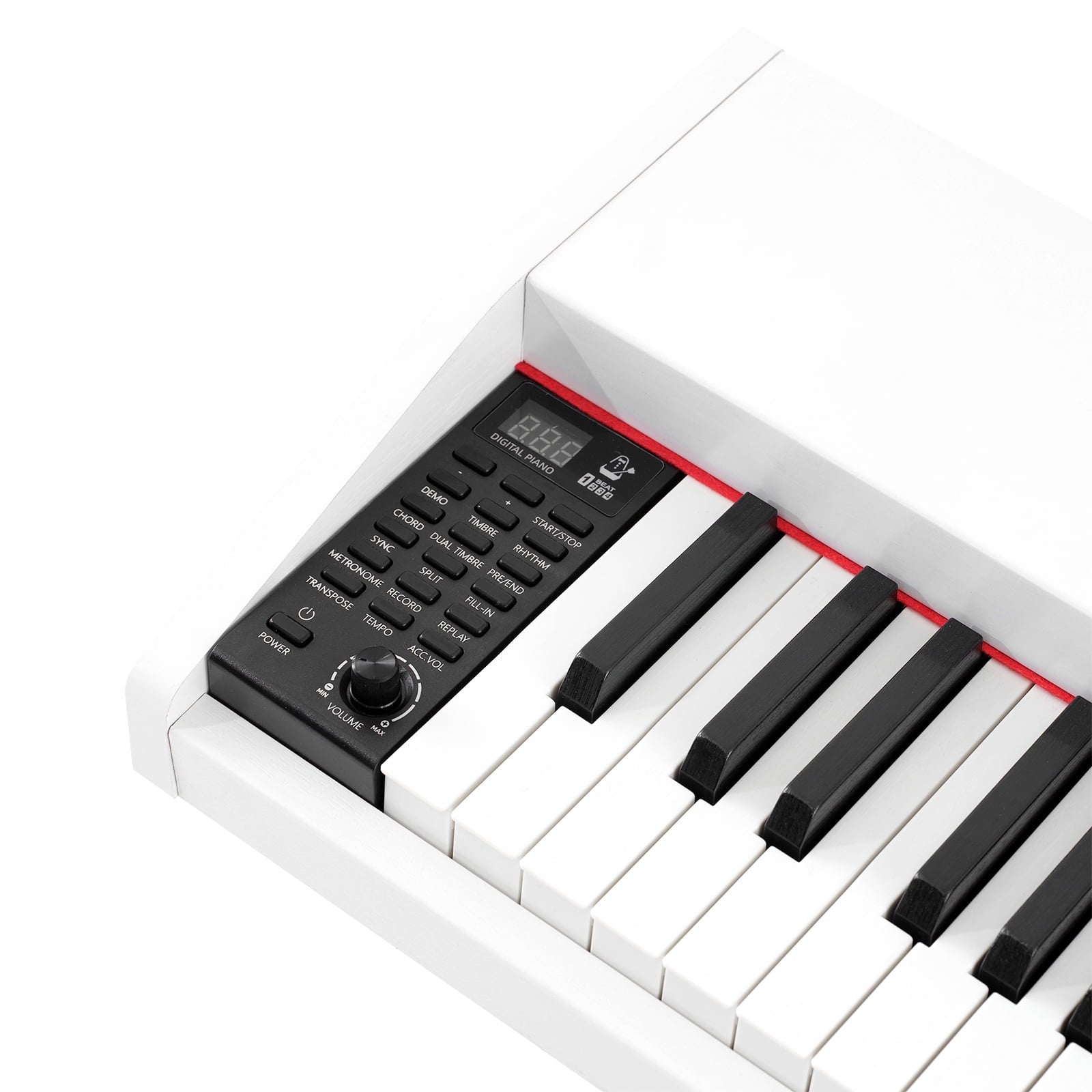 White 88Keys Semi Weighted Electric Digital Piano w/3-Pedal,USB/MIDI,S