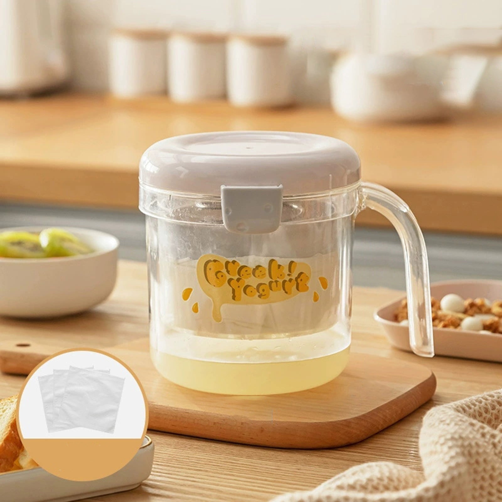 Greek Yogurt Strainer with Lid, Yogurt Maker, Yoghurt Filter with Ultr