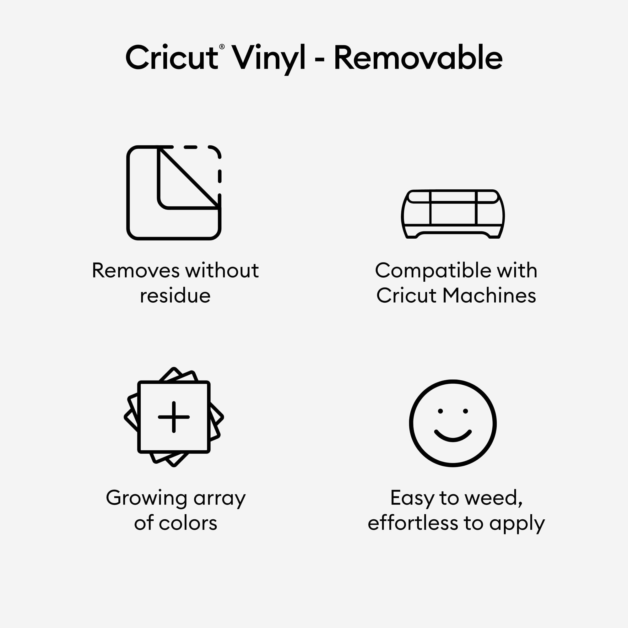 Cricut® Premium Vinyl™ – Removable, Light Purple, 12" x 48"