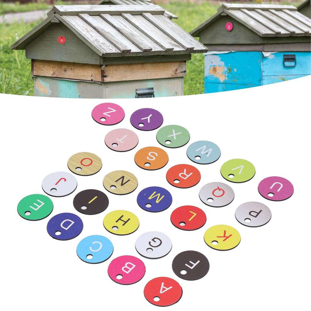 Nieyigj 26 PCS Beehive Numbered Tag Marker with Hole Round Beehive Lab