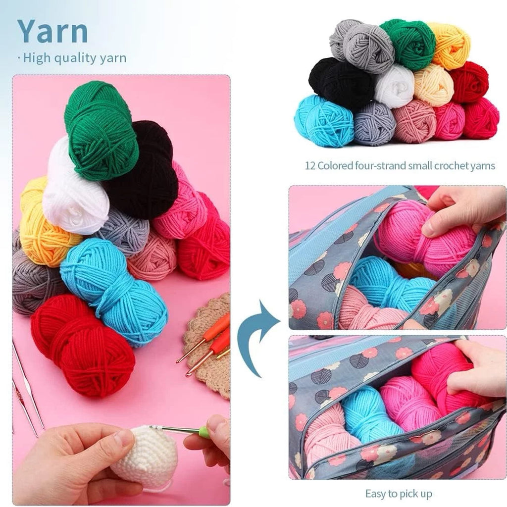 Wiher Complete Crochet Kit for Beginners,130 Pcs Crochet Kit Including