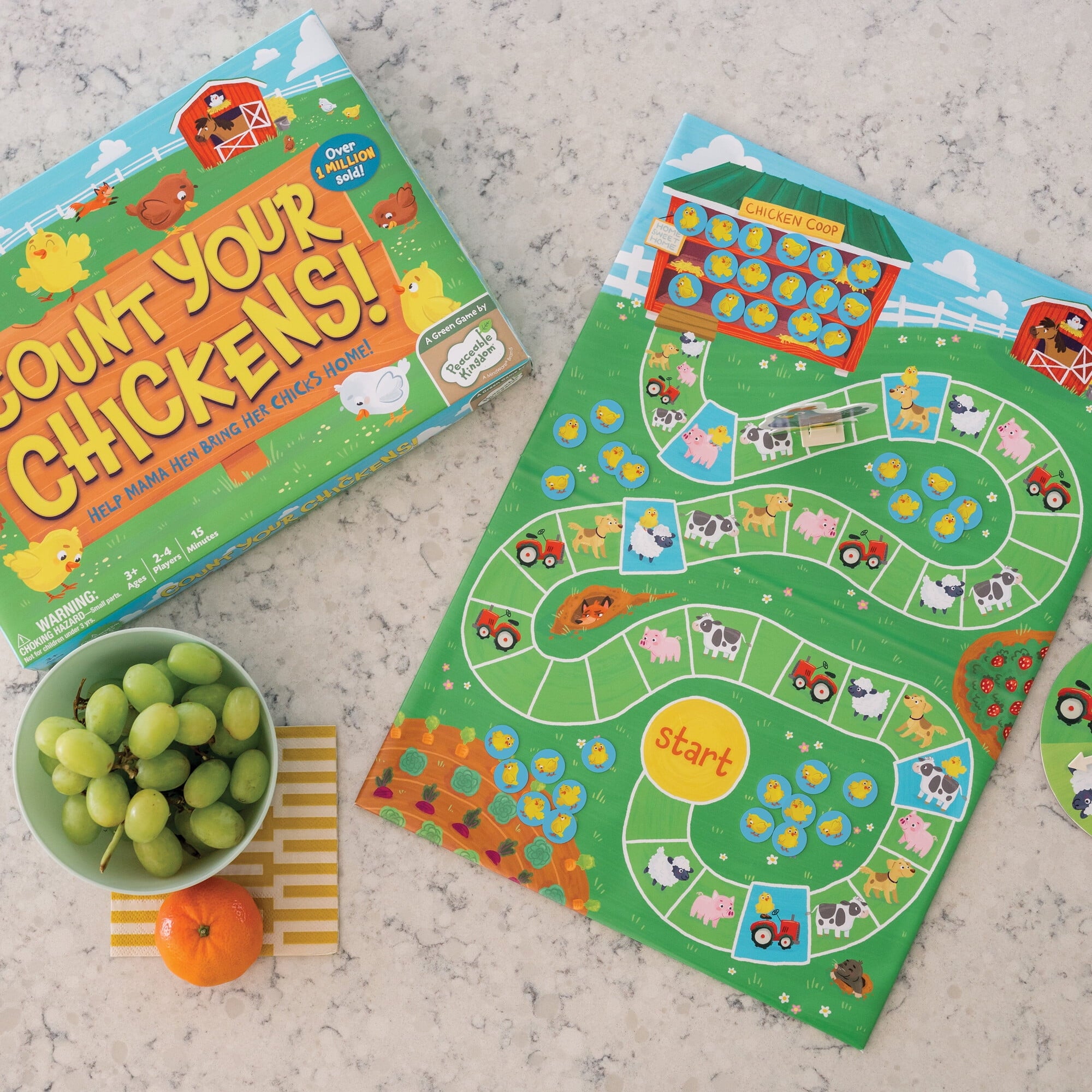 Peaceable Kingdom Count Your Chickens Cooperative Board Game for Presc