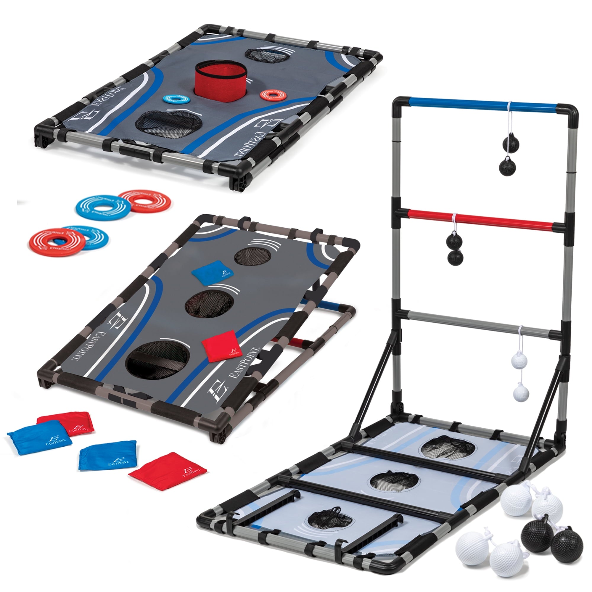 EastPoint Sports 3-in-1 Tailgate Game Set - Cornhole, Ladderball, Wash