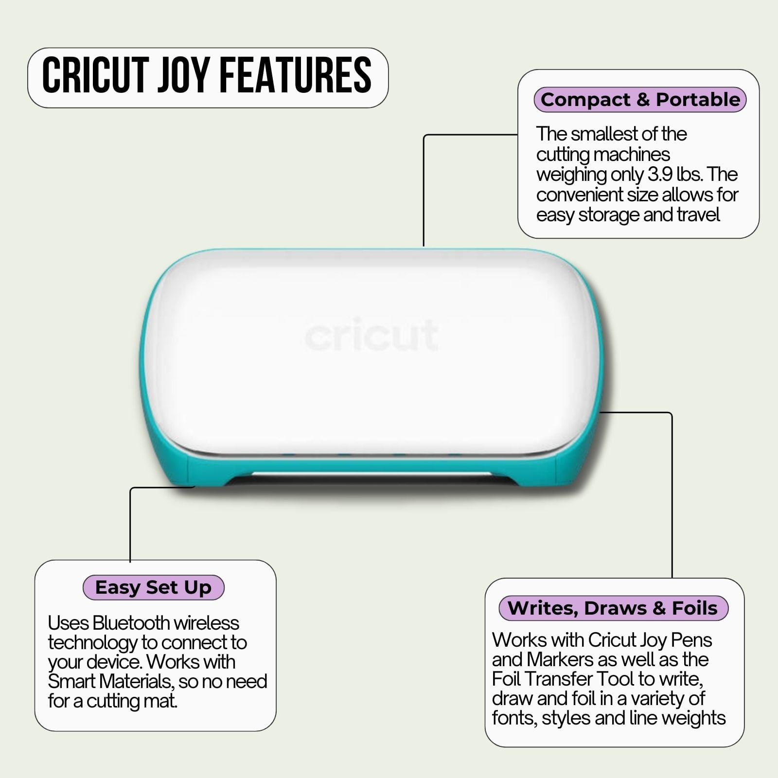 Cricut Joy Cutting Machine with Rainbow Smart Vinyl and Transfer Tape