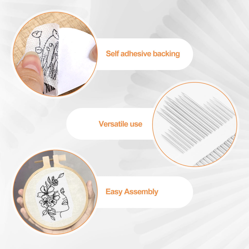 TSV 50pcs Embroidery Floss, Cross Stitch Thread with Water Solubility