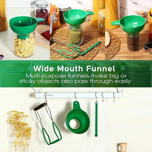 Canning Kit with Wide Mouth Funnel, Magnetic Lid Lifter, and Anti-Scal