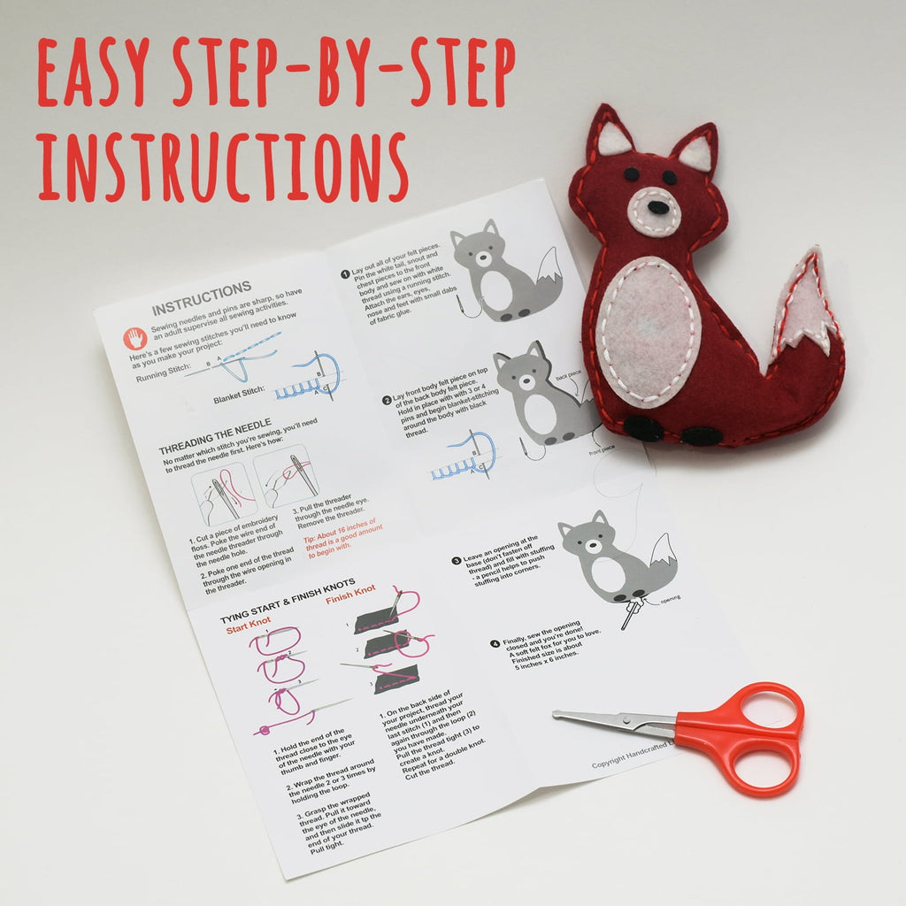 CraftLab Woodland Animals Kids Beginner Sewing Kit, Educational Arts &