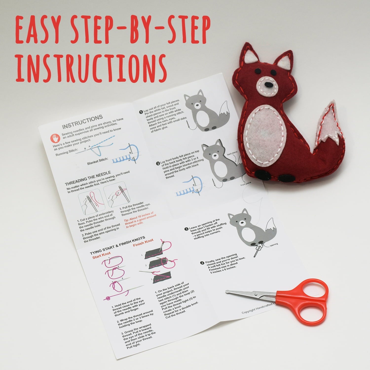 CraftLab Woodland Animals Kids Beginner Sewing Kit, Educational Arts &