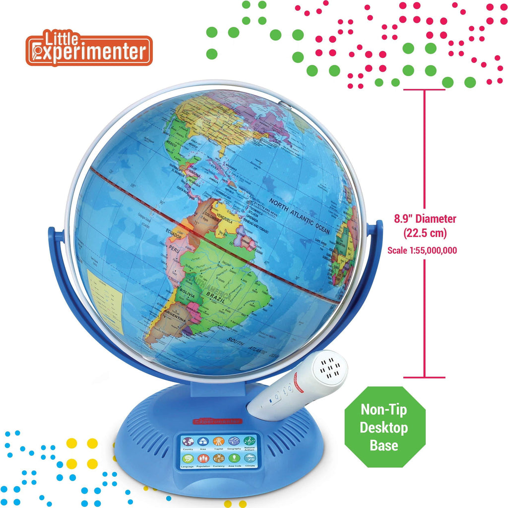 Little Experimenter 9-Inch Multicolor Geographic Globe with Interactiv