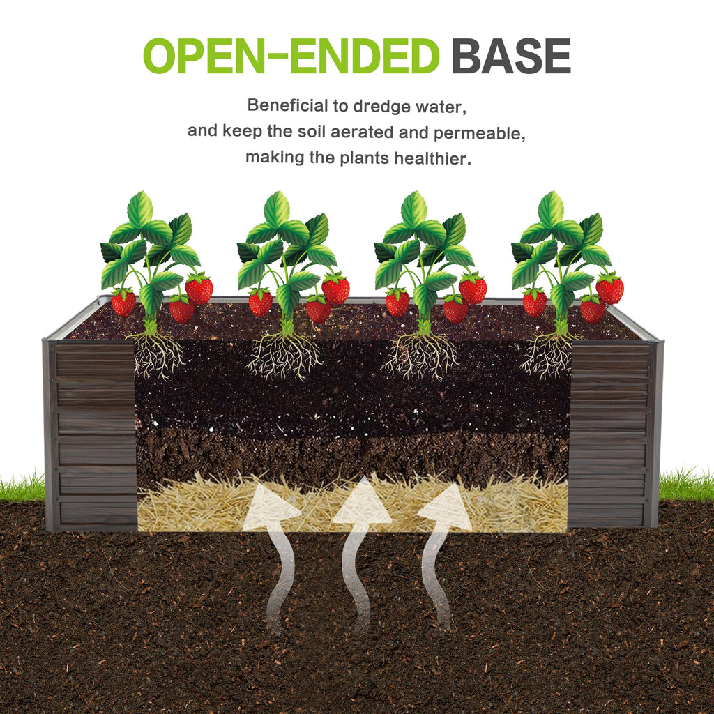 2-Pack 74.6"x35.4"x25" Raised Garden Bed Kit, Metal Elevated Planter Box