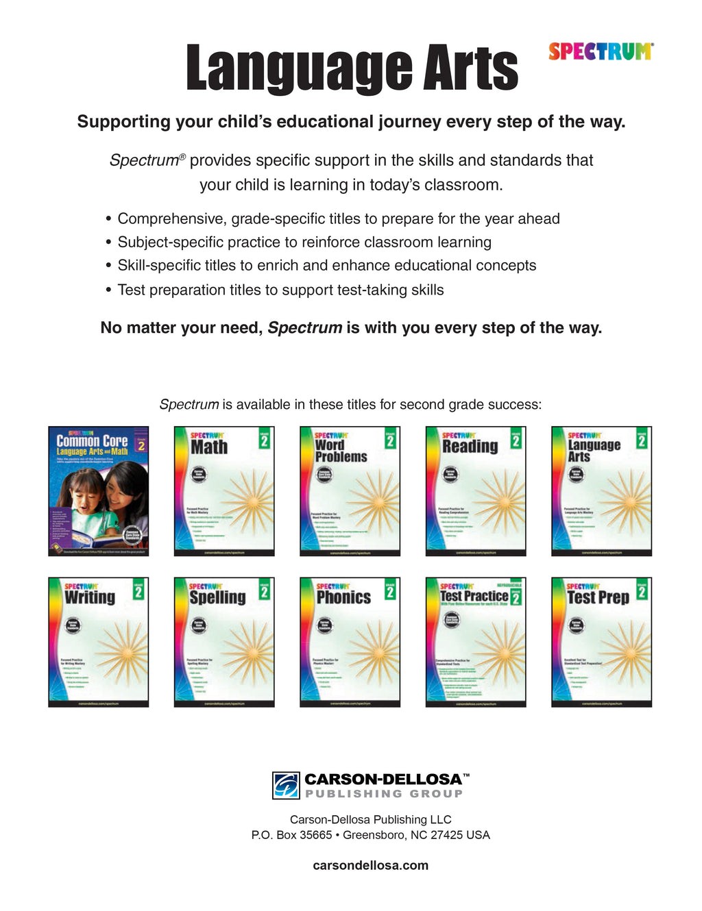 Spectrum: Spectrum Language Arts, Grade 2 (Series #12) (Paperback)