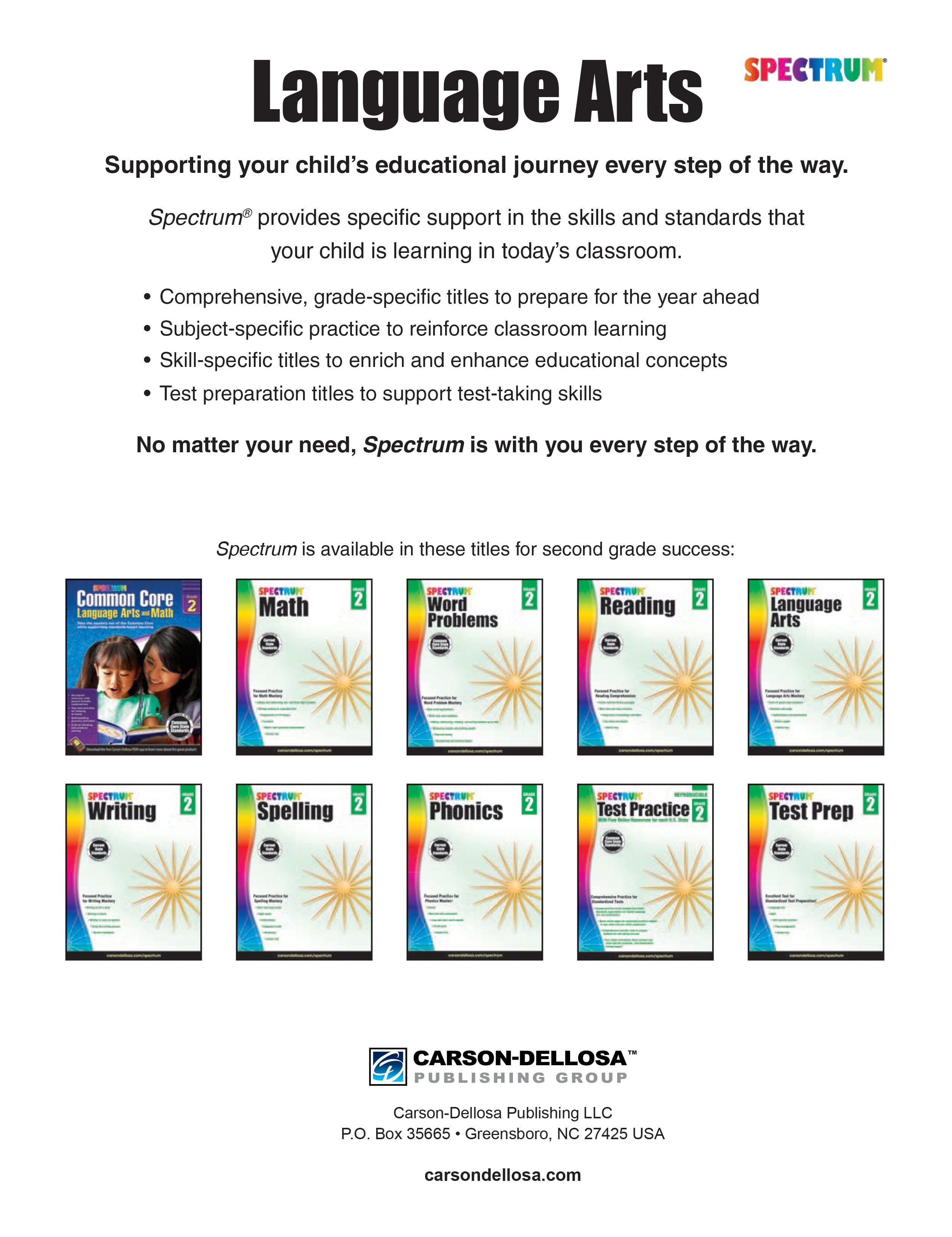 Spectrum: Spectrum Language Arts, Grade 2 (Series #12) (Paperback)