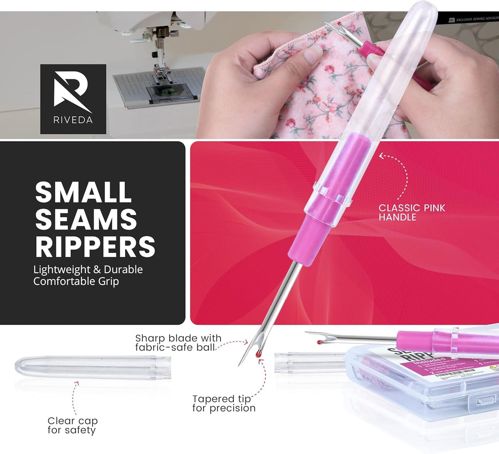 Plastic Seam Ripper Fabric Ripper Kit 7 Pcs - 1 Large, 1 Ergonomic, 2