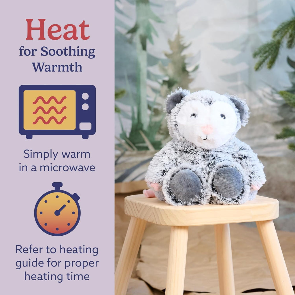 warmies 13” Opossum Stuffed Animal, Microwavable Heated Plushies and