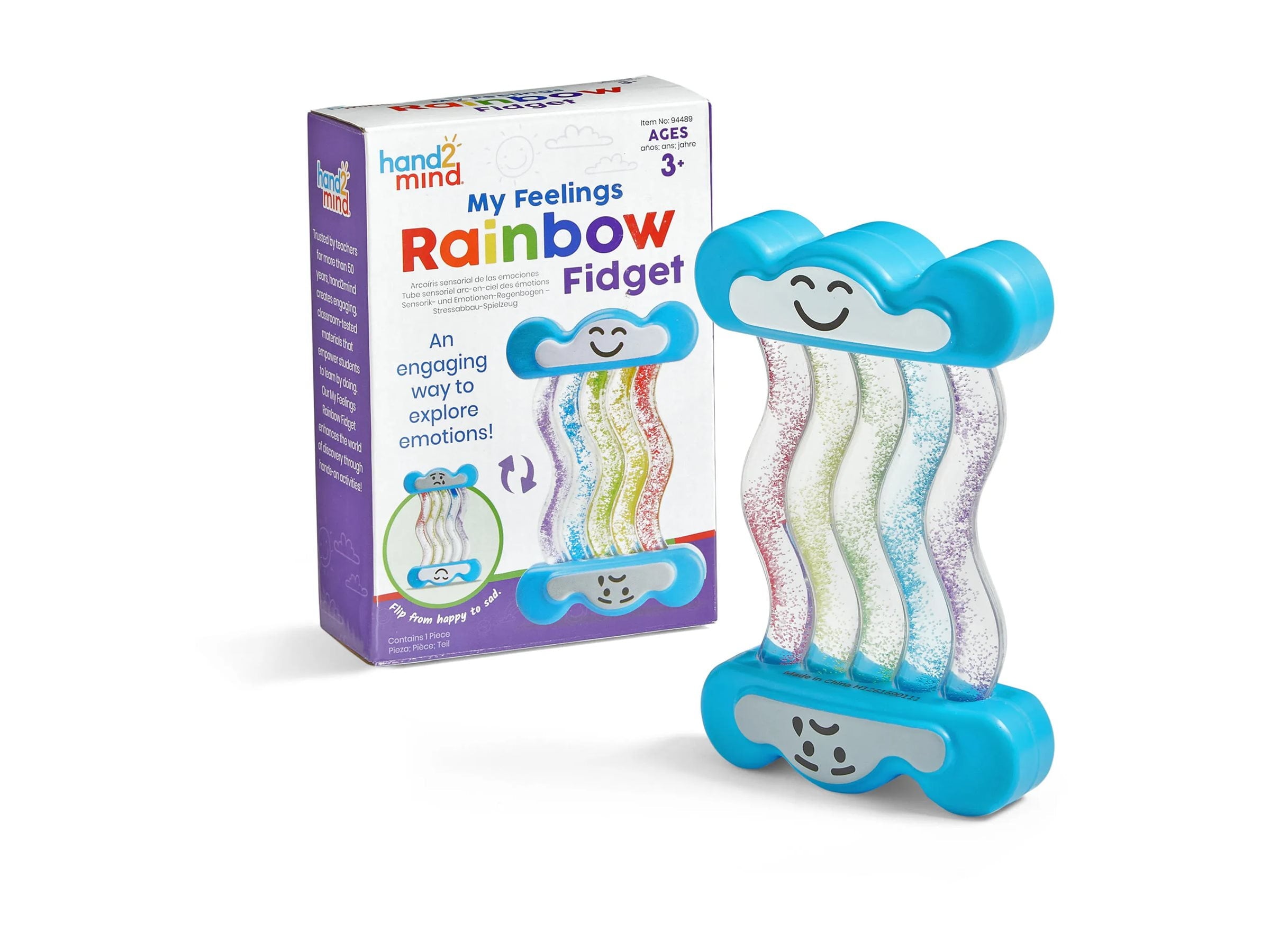 hand2mind Express Your Feelings Rainbow Sensory Fidget Tubes, Calm Dow