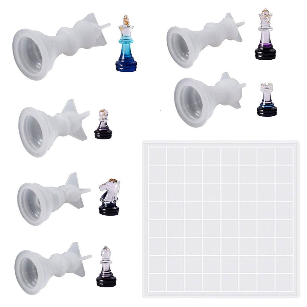 3D International Chess Piece Silicone Molds Epoxy Resin Casting Molds