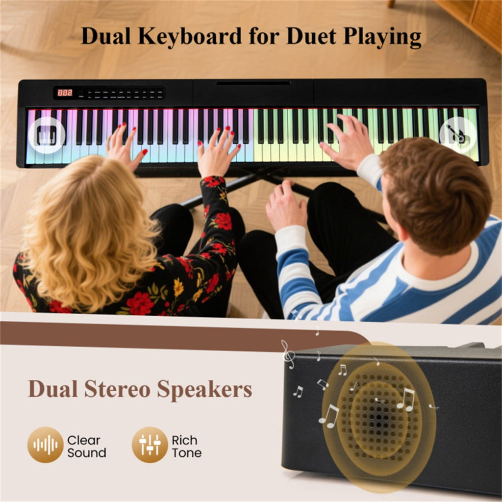 88-Key Velocity-Sensitive Digital Piano, 124.46×24.13×6.35 cm French