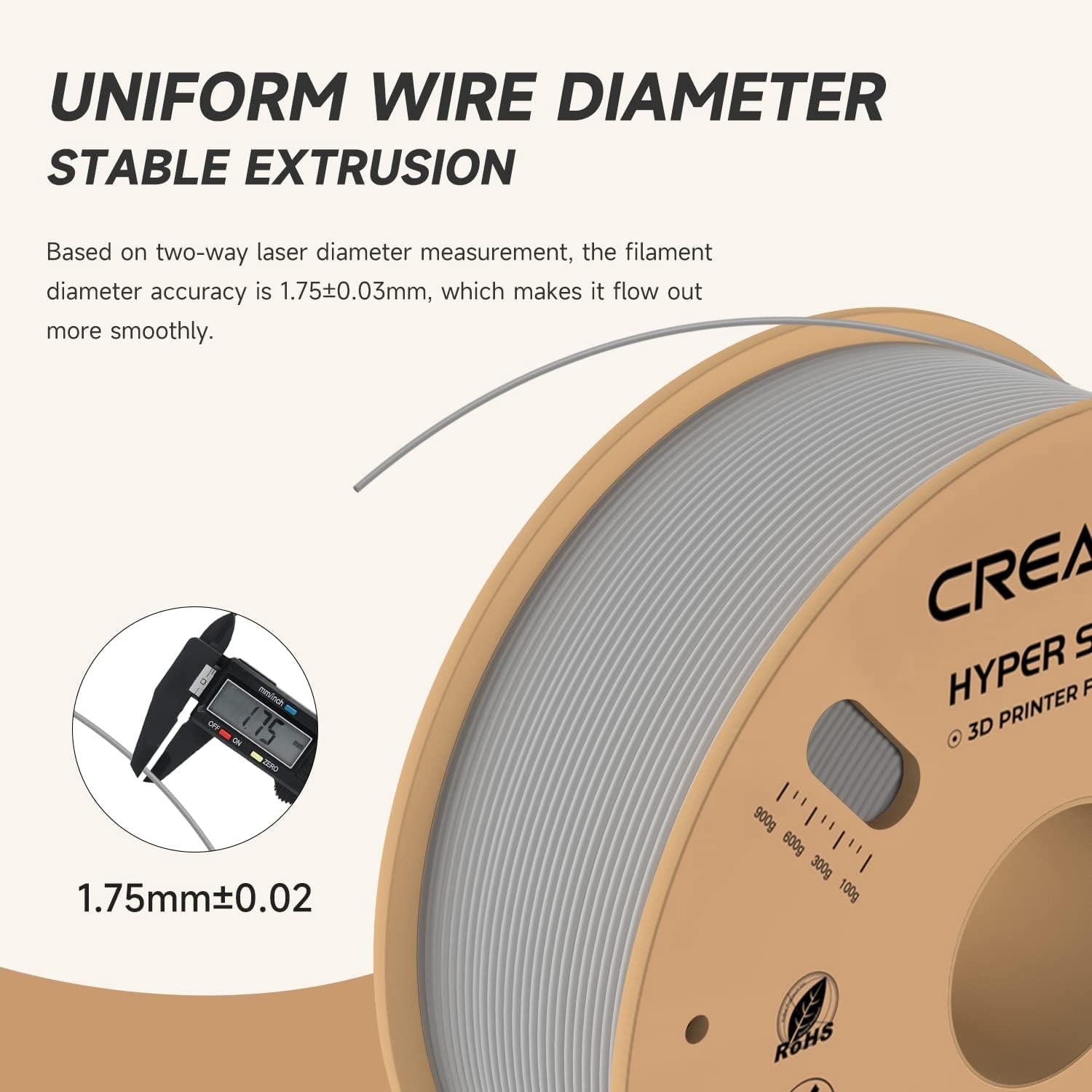 Creality Hyper PLA 3D Printer Filament 600mm/s High-Speed +/-0.03mm Ac