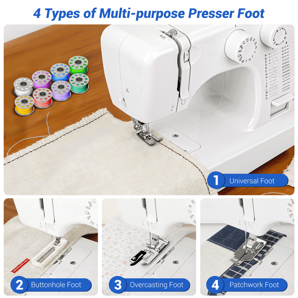 BCOOSS Sewing Machine for Beginner Portable Sewing Machine With 45 Sti