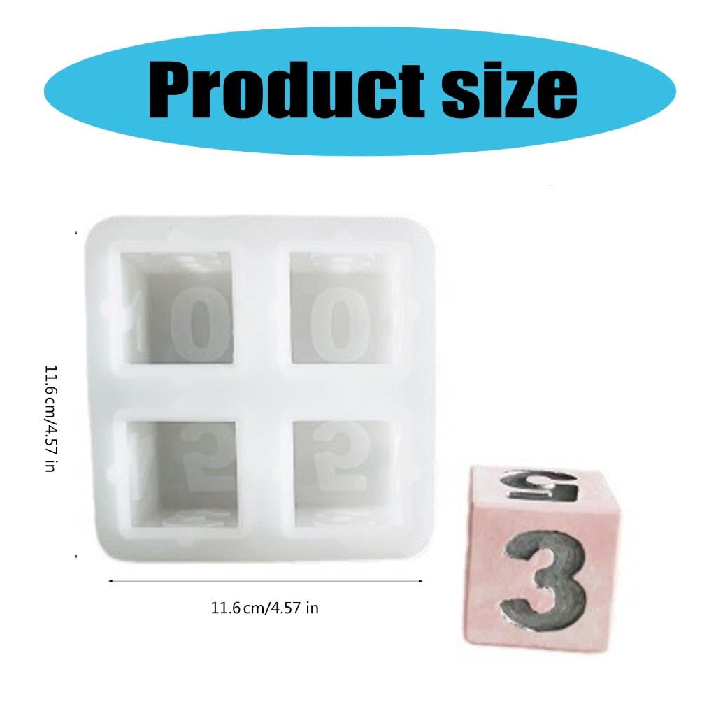 HILOGEL Epoxy Resin Silicone Molds for Making Block Calendar, Dices, C