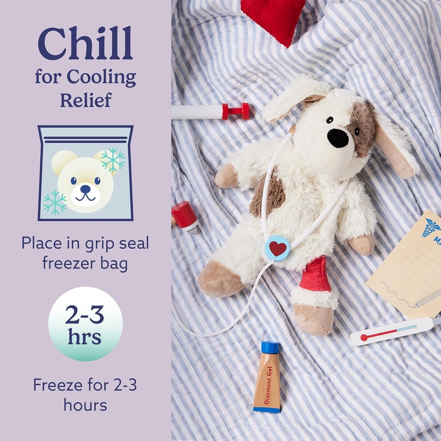 warmies 13” Puppy Stuffed Animal, Microwavable Heated Plushies and W