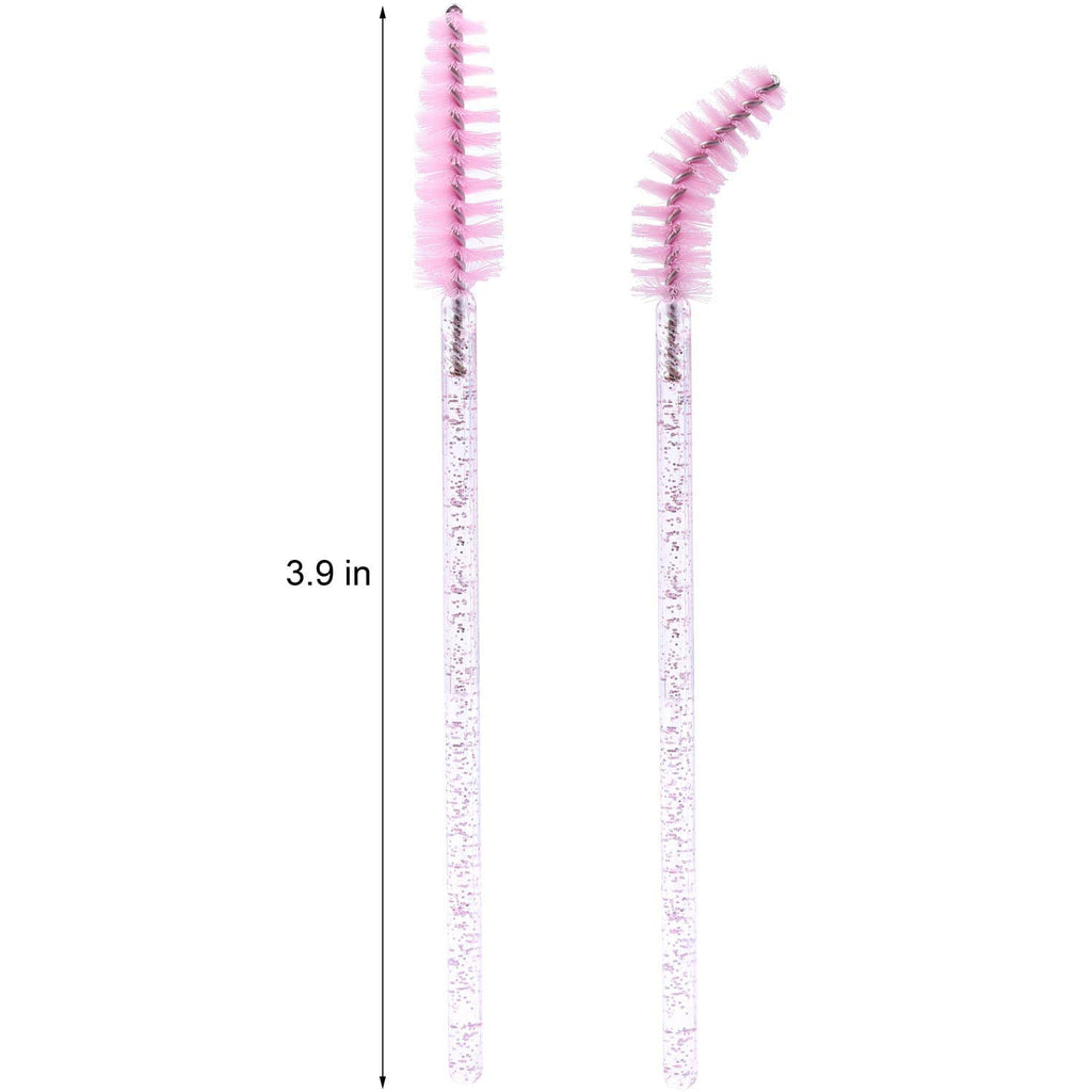 GMZW 300PCS Eyelash Mascara Brushes, Disposable Lash Spoolies, Crystal