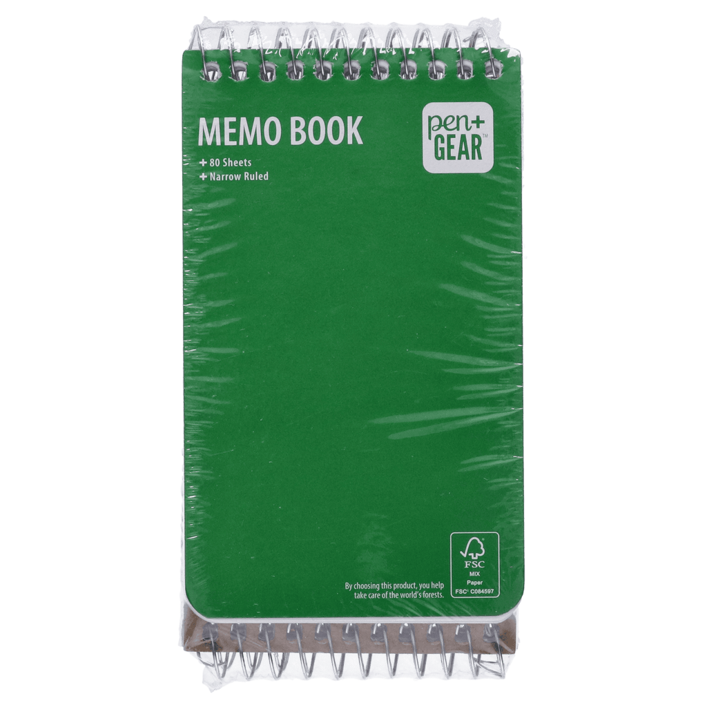 Pen + Gear Spiral Bound Ruled Paper Memo Book, 3 in x 5 in, 4 Pack, 80