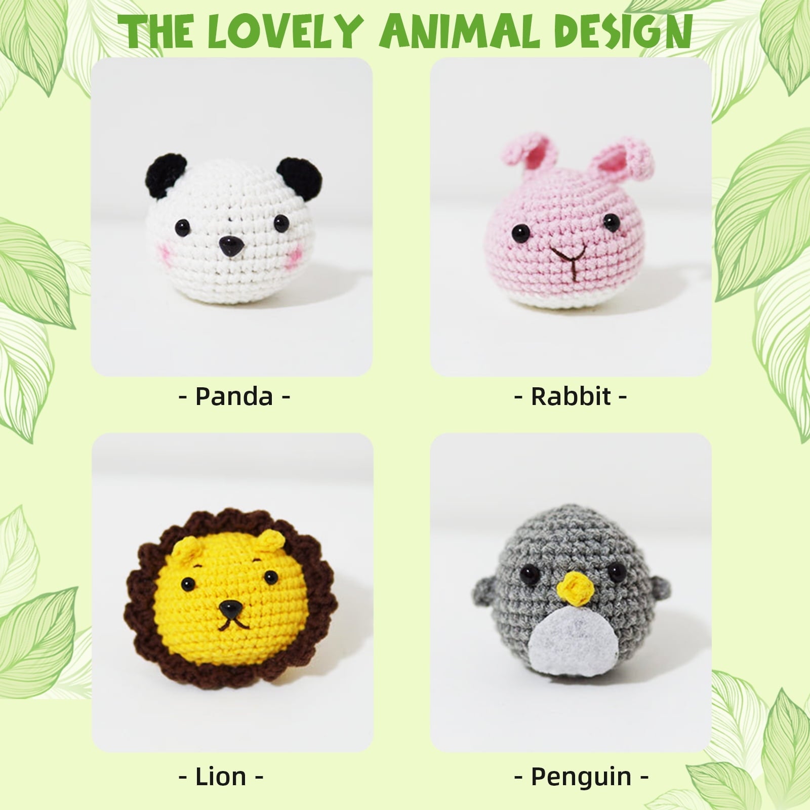 CHENGDAO Crochet Kit for Beginners – 8pcs Cute Animal Collection