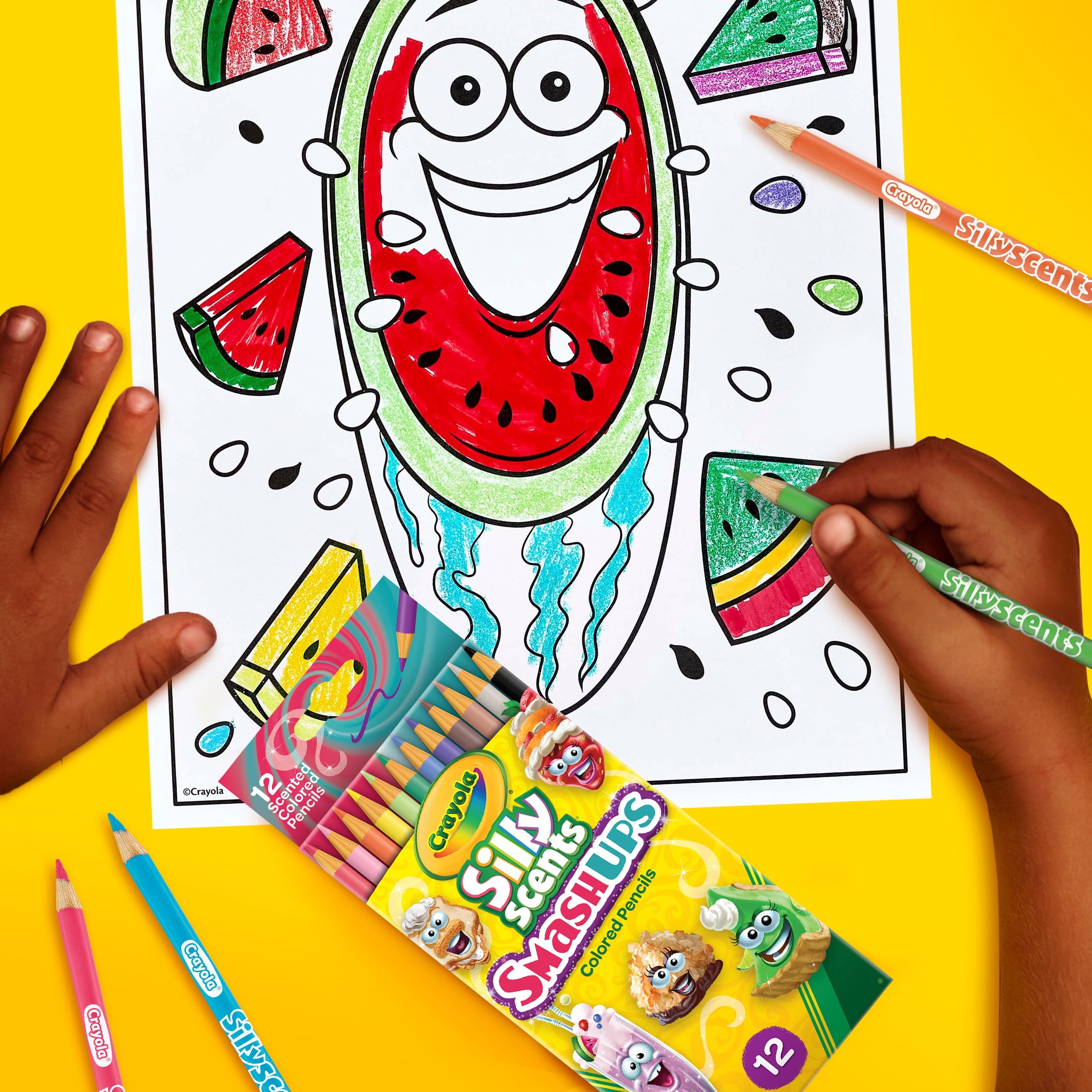 Crayola Silly Scents Smash Ups Colored Pencils, 12 Count, Back to Scho