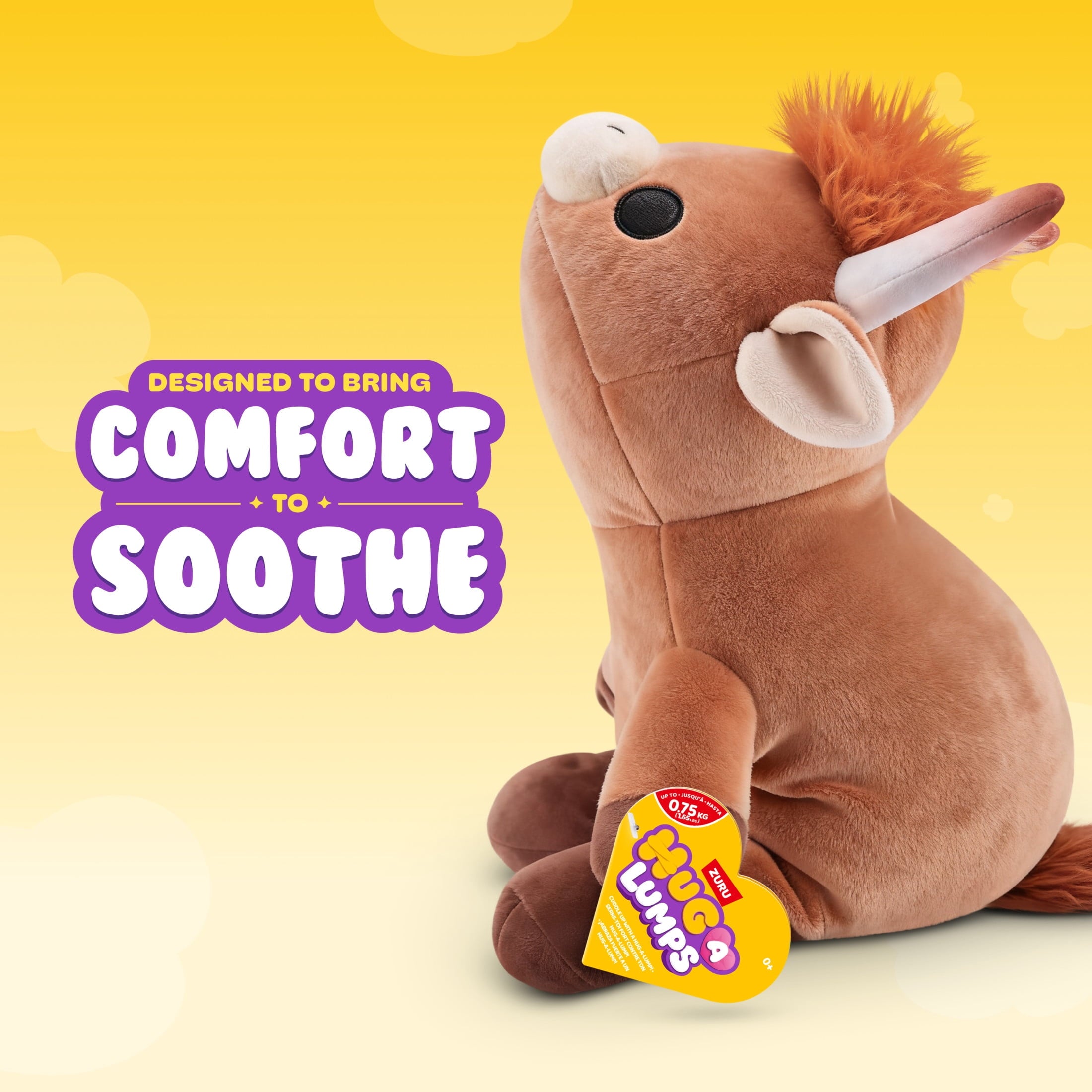 Hug a Lumps Holly the Highland Cow by ZURU - Small 1.65lbs Cuddly Weig