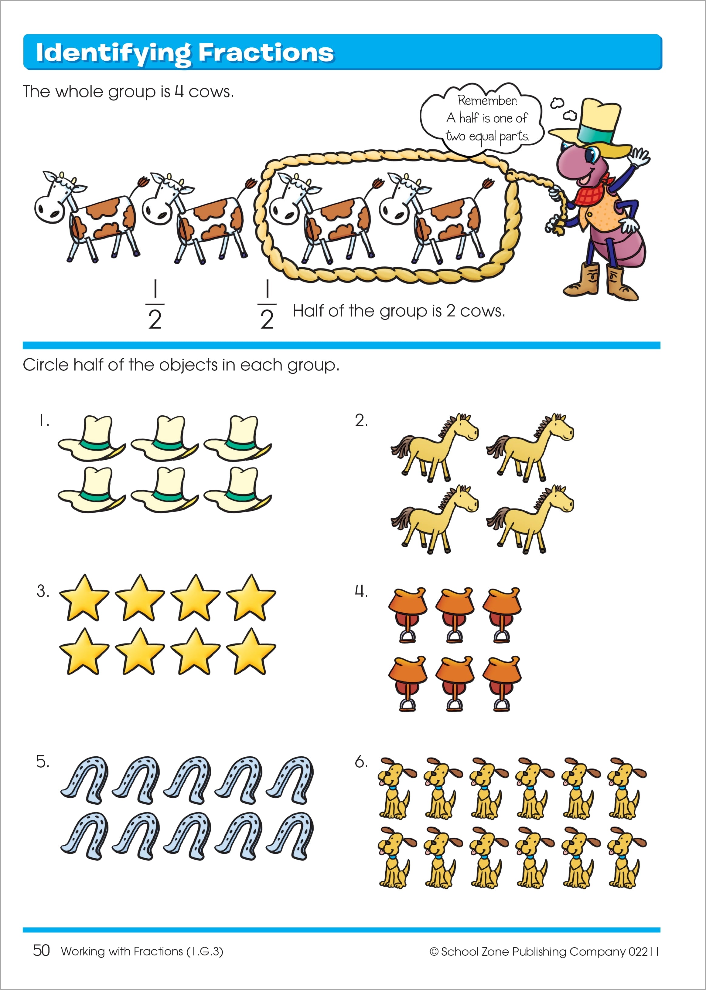 School Zone Time, Money & Fractions Workbook
