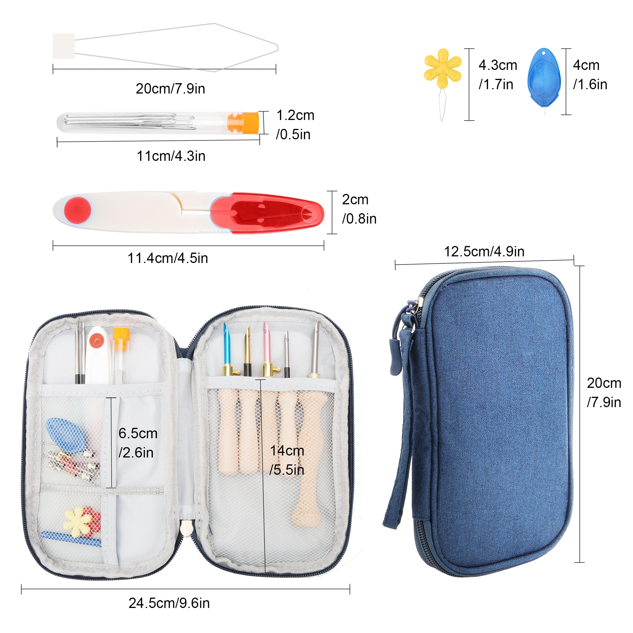 EEEkit 39pcs Punch Needle Embroidery Tools Set, Adjustable Punch Pen w