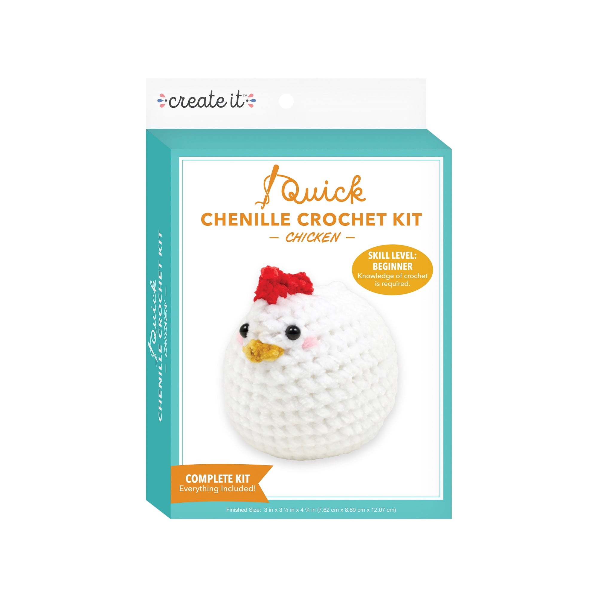 Create It Beginner Crochet Kit, DIY Crochet Starter Kit with Chenille