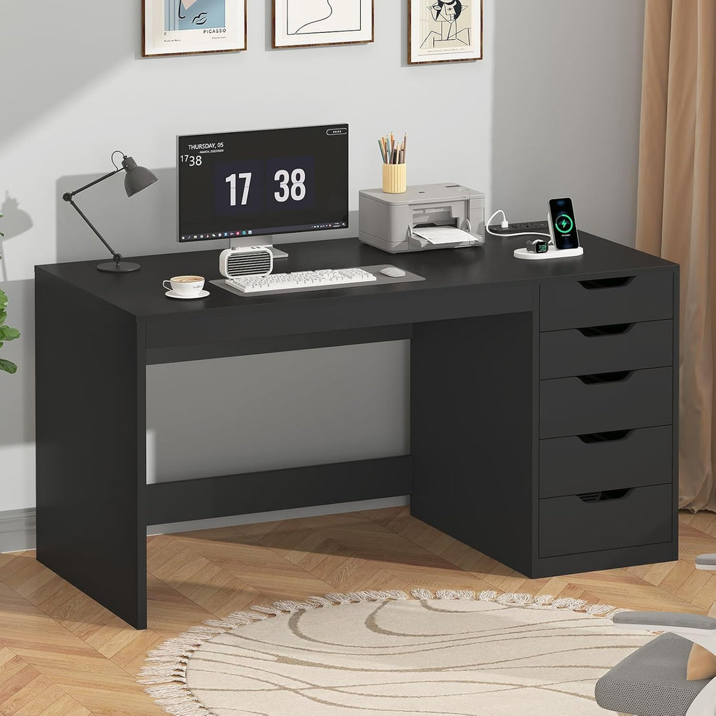 47 Inch Computer Desk With Multifunctional Storage
