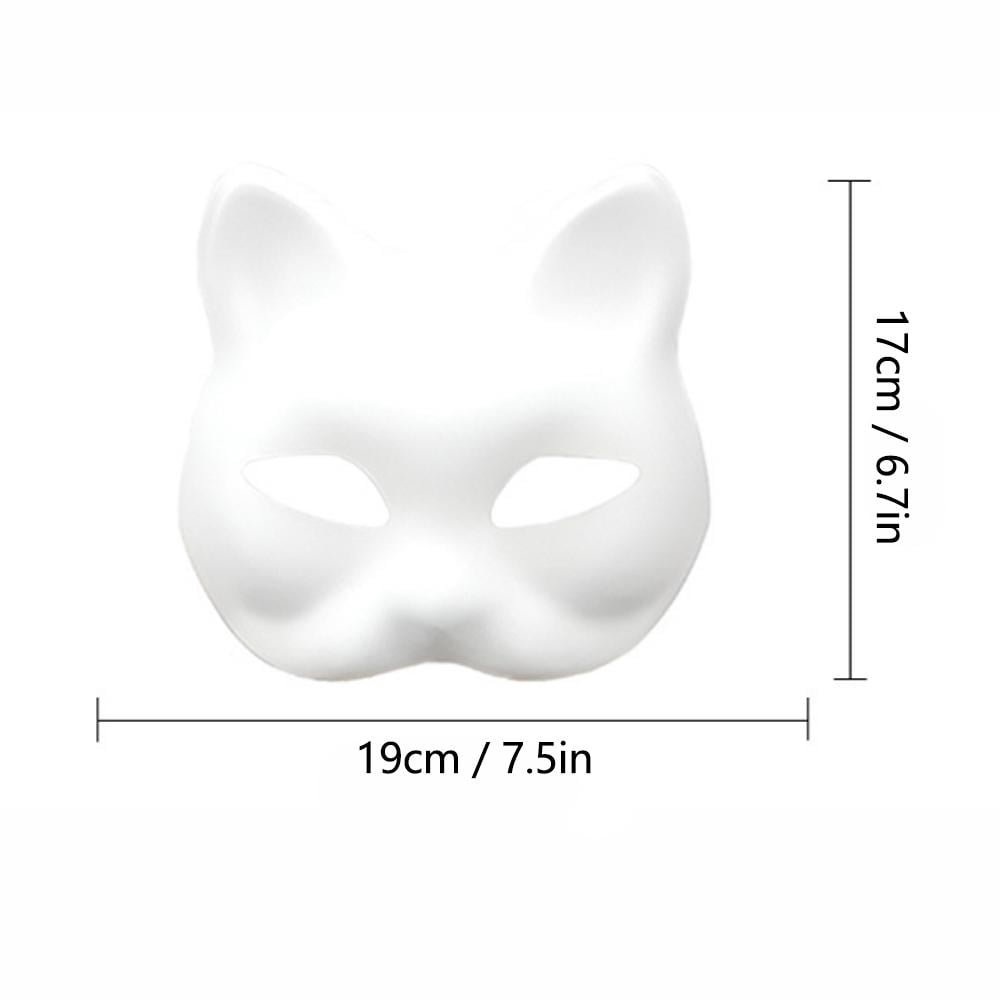 DIY Cat Mask Craft Kit, Blank Paper Mask with Colored Felt & Plush Fab