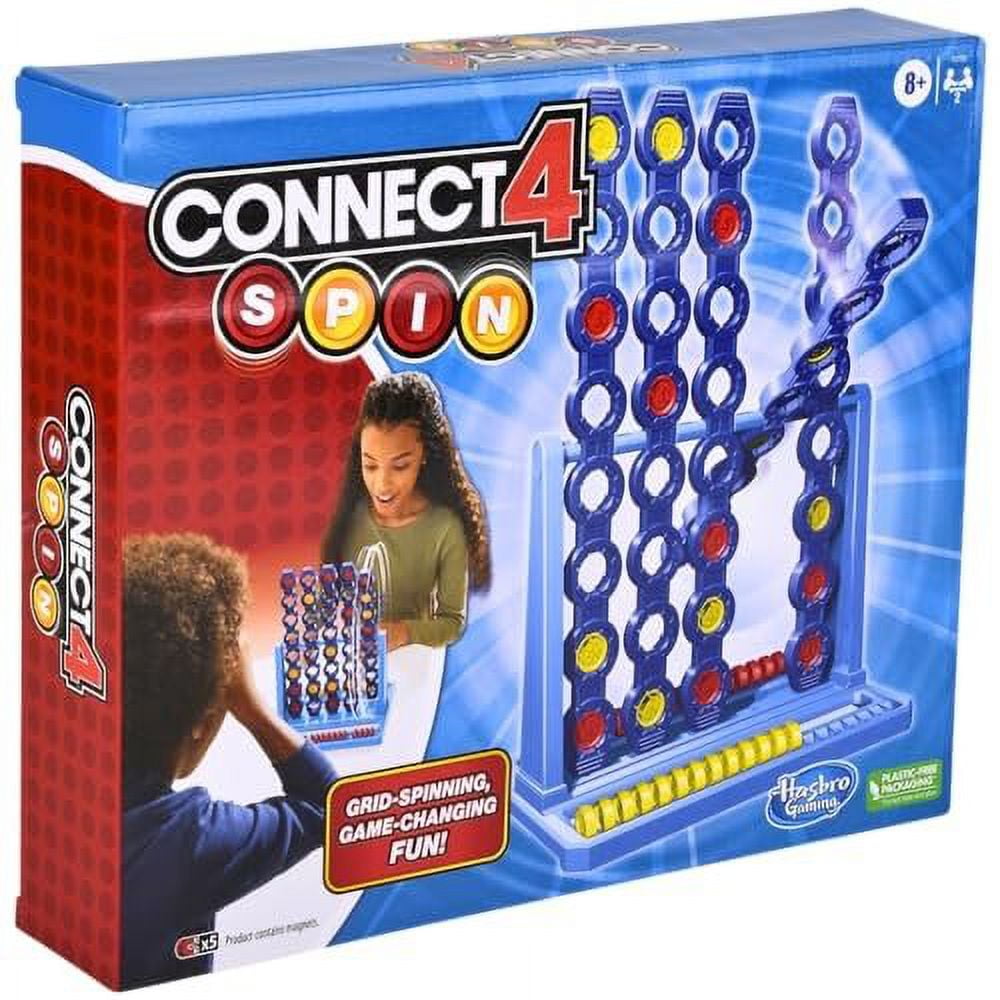 Hasbro Gaming Connect 4 Spin Game, Features Spinning Connect 4 Grid, 2