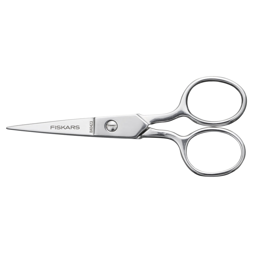 Fiskars 4 Inch Forged Steel Embroidery Scissors, Silver