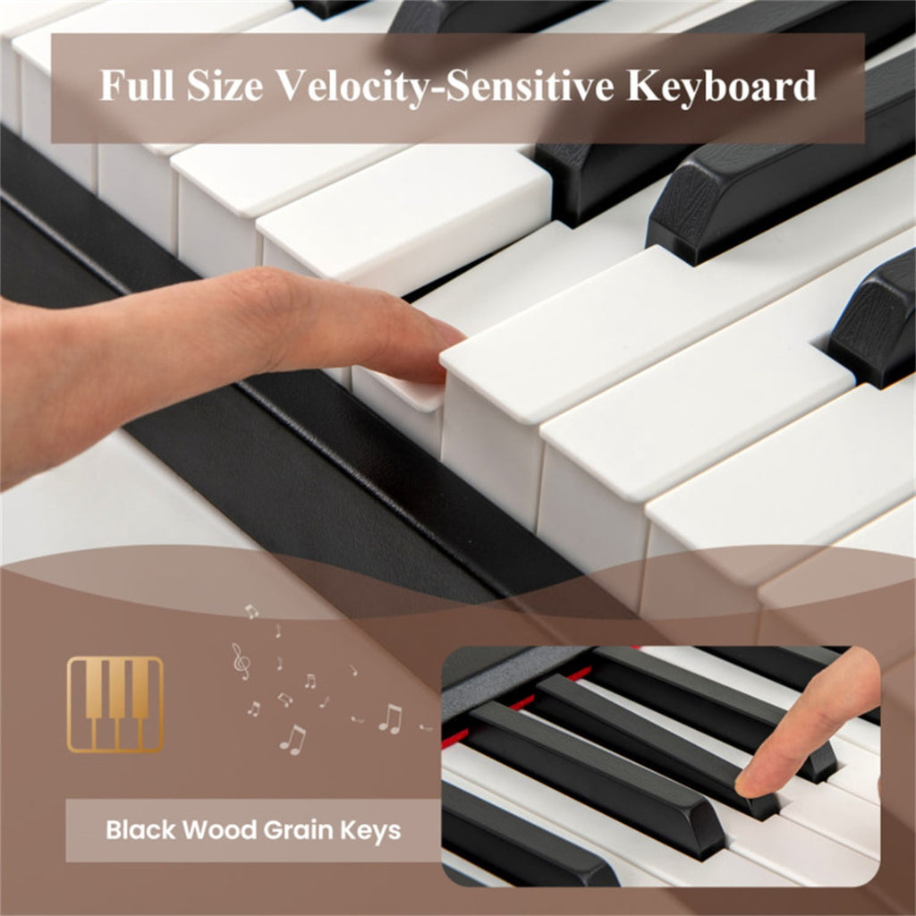 88-Key Velocity-Sensitive Digital Piano, 124.46×24.13×6.35 cm French