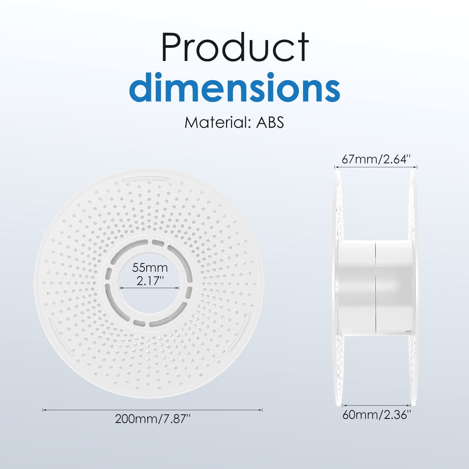 Reusable 3D Printer Filament Spool for Bambu Lab P1S P1P A1 X1C - 2Pcs