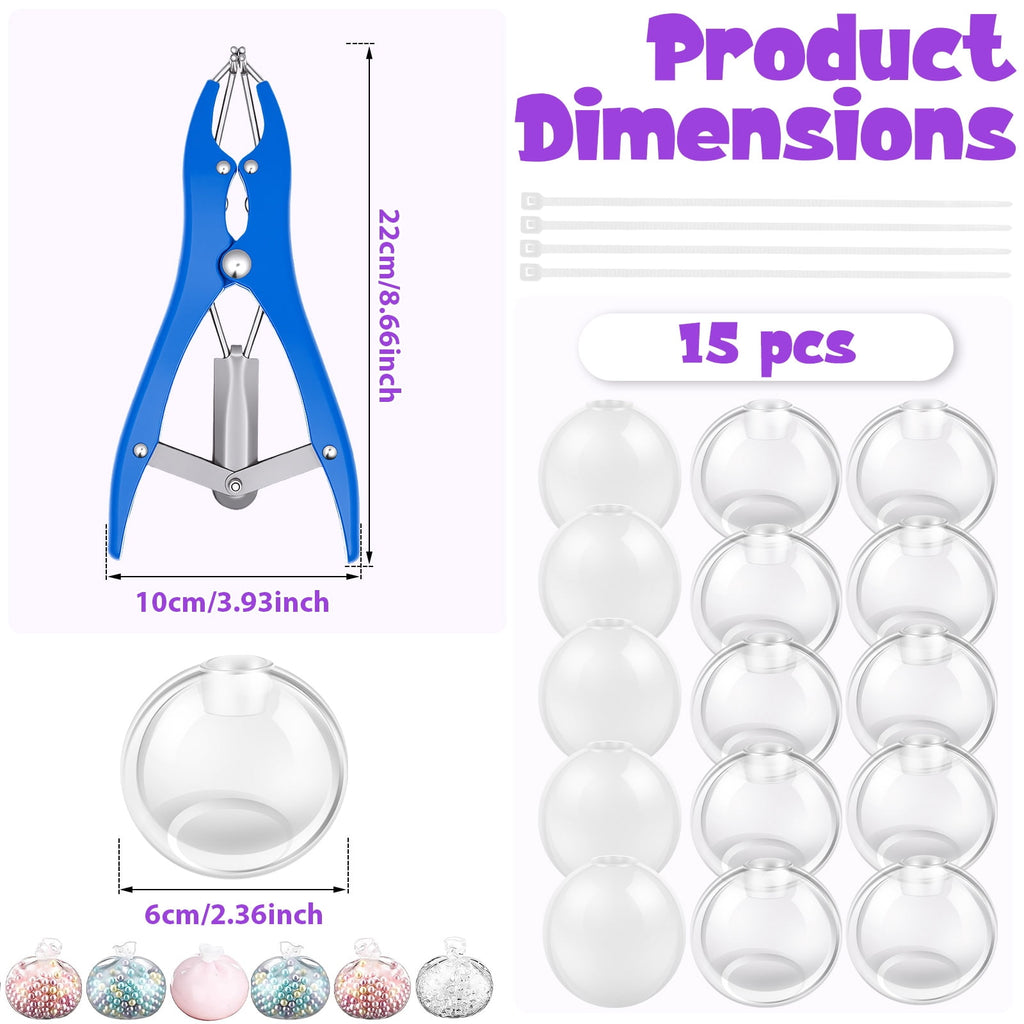 Austok DIY Stress Ball Making Kit, 15 PCS TPR Skins with Expander & Va