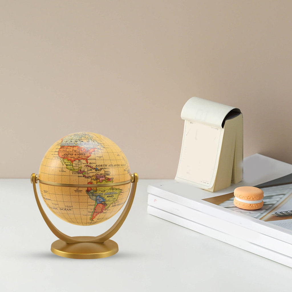 Retro Rotating World Globe Earth Antique Home Office Desktop Decor Geo