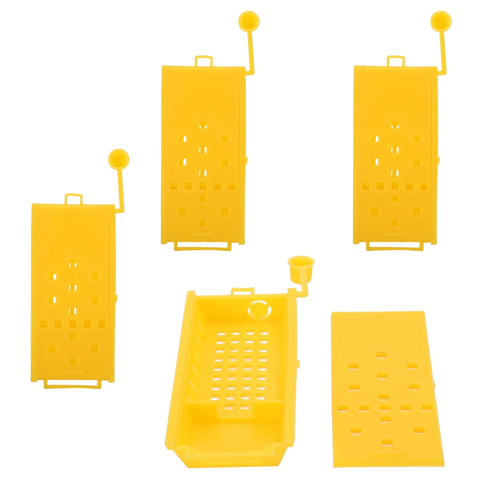 BOKYAN 20Pcs Queen Bee Cages, Yellow Plastic Beekeeping Transport Box