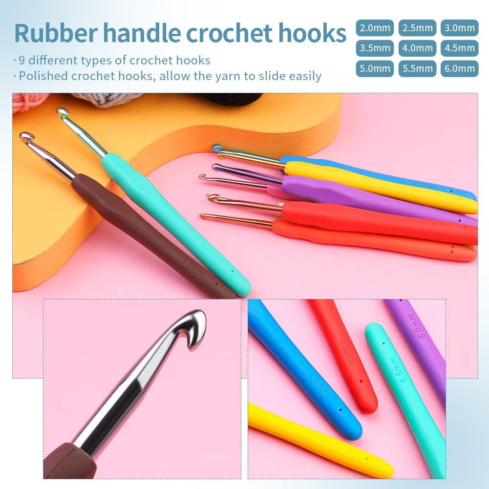 Wiher Complete Crochet Kit for Beginners,130 Pcs Crochet Kit Including