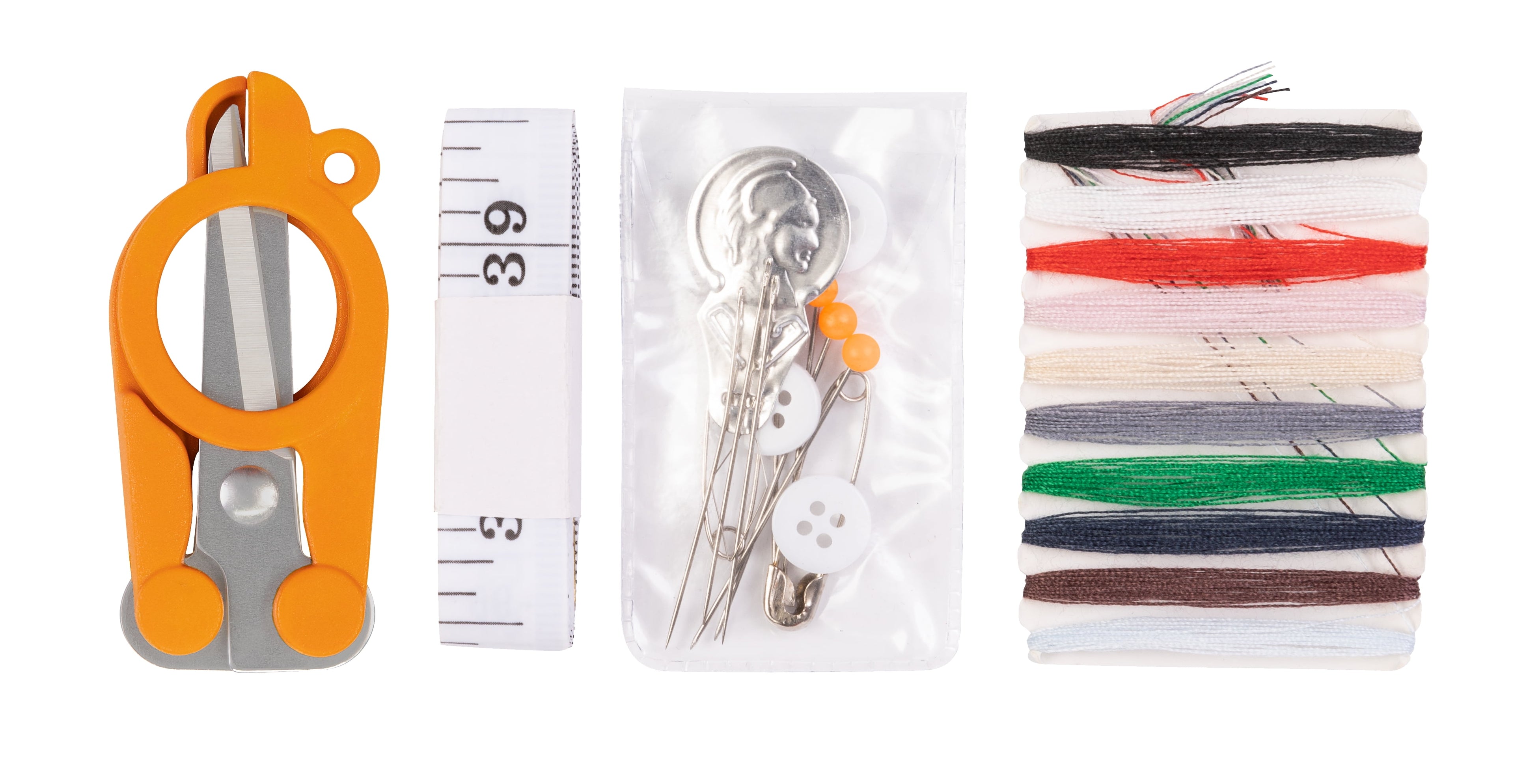 Fiskars Travel Sewing Kit with Orange TSA-Compliant Folding Scissors,