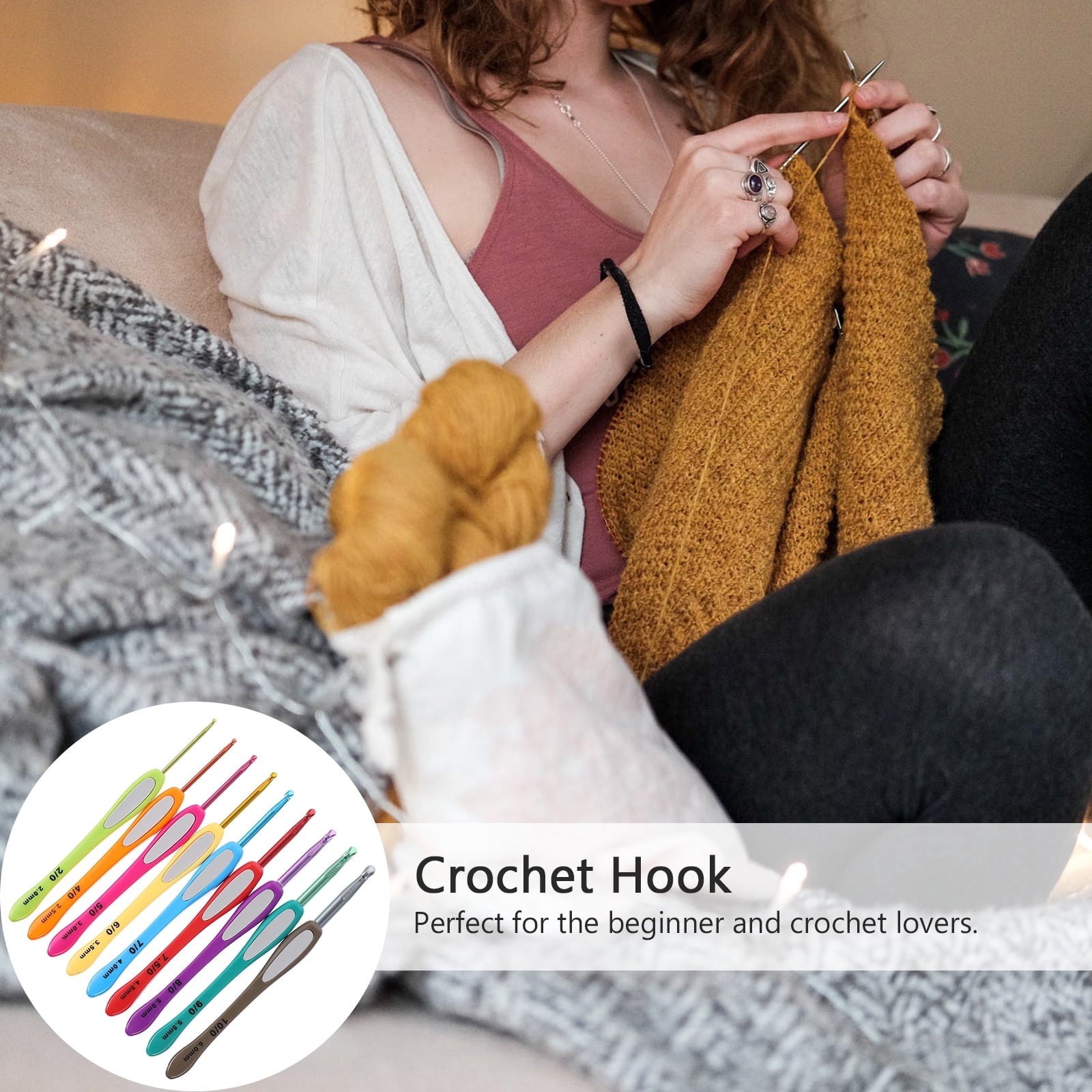 LIYUNMIAO Ergonomic Crochet Hooks Set for Arthritis & Beginners