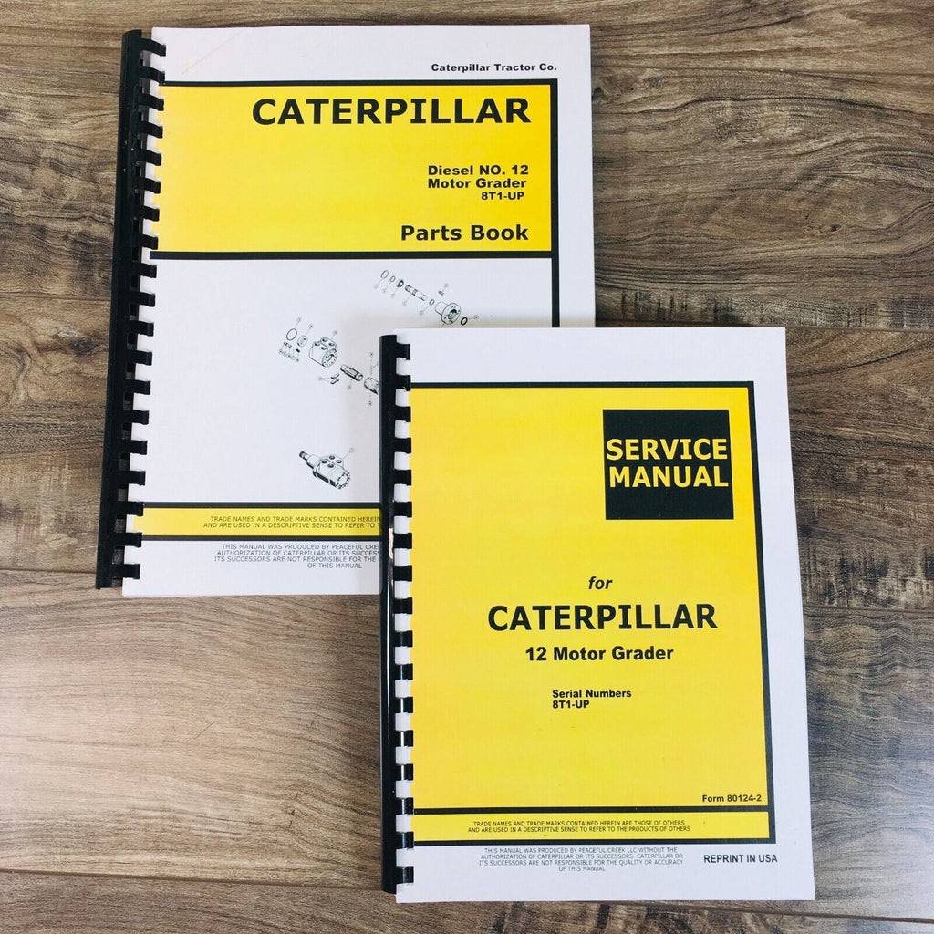 CATERPILLAR 12 MOTOR GRADER SERVICE PARTS MANUAL SET REPAIR SHOP BOOK