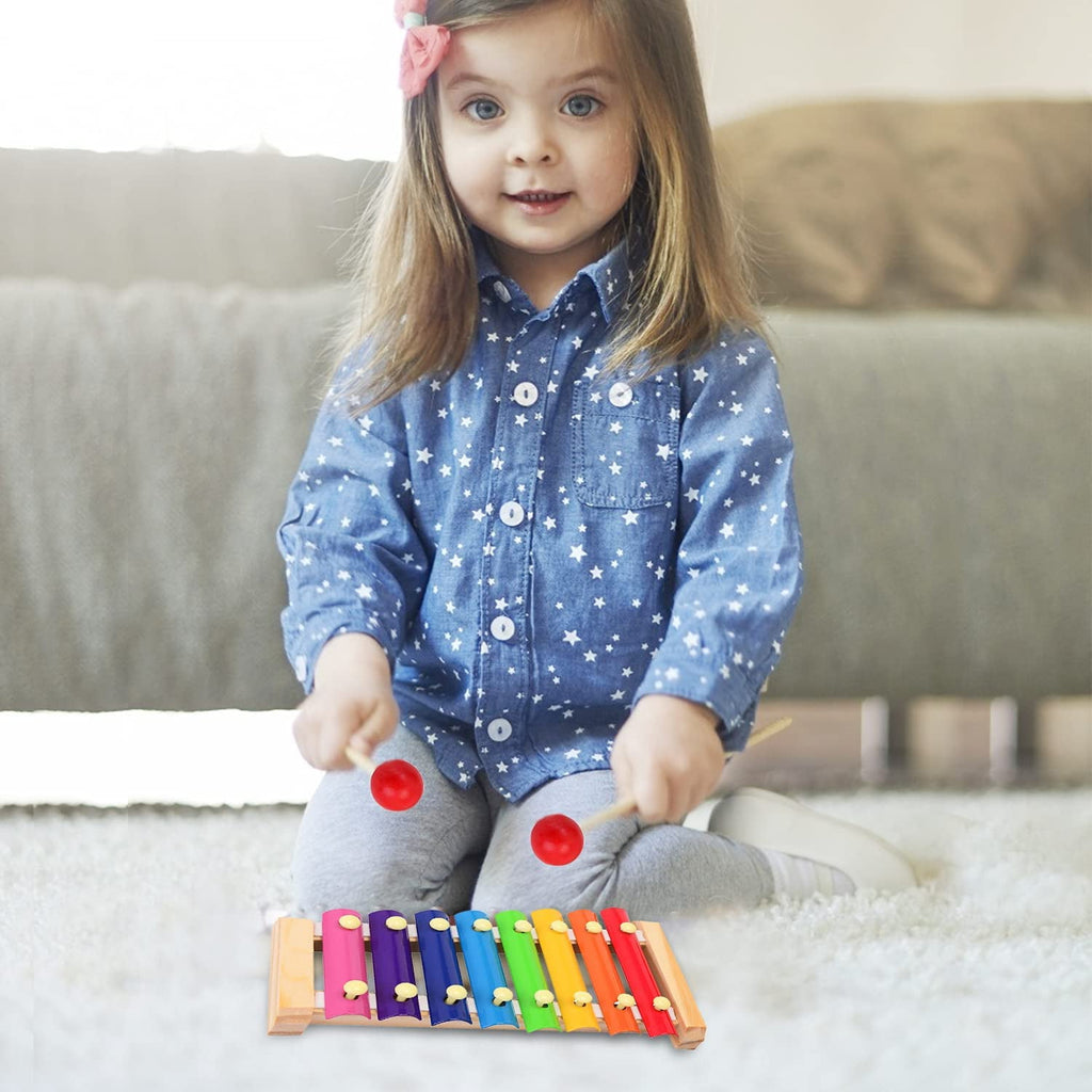Fixdono Wooden Xylophone Children's Musical Instruments Toy, Wooden 8